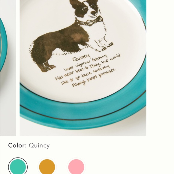 Dog Biography Quincy Canape Plates set of 4 - Picture 10 of 16
